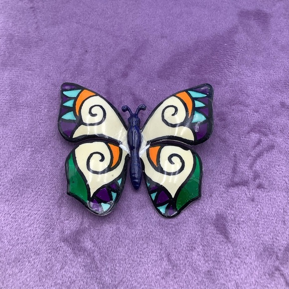 Vintage German Enamel Butterfly Brooch - Picture 3 of 6